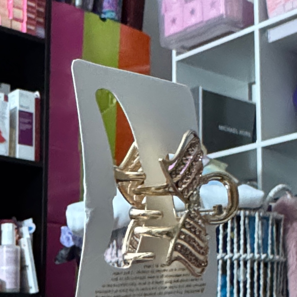 Chloe Shimmering Gold Butterfly Hair Clip - Picture 2 of 3